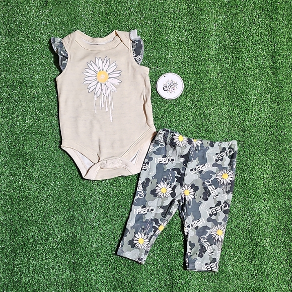 Floral Kids Matching Set - Cream and Gray - Picture 2 of 9